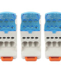Three Pack Din Rail Distribution Box With Screw Terminal Strip Block For Electrical Wiring Universal Power Junction Box Durable