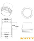 Technical diagram of Screw End Quick Coupler For 4 Inch Hose Left Hand Thread Adapter Pack Of Two Black For Dust Collection And Shop Vac Systems Plus Fast Airtight Quick Connect Fittings.