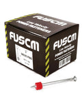Pro Grade Three Inch Powder Actuated Fasteners With.300 Head Diameter Drive Pins Compatible With Concrete Nailer Tools Pack Of 100 smooth shank steel pins in box.