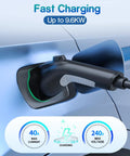 21 Foot J1772 EV Extension Cable For Level 1 And Level 2 Chargers, 40 Amp, 110V-240V Compatibility, Weatherproof IP66 Cord in use