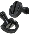 Close-up of Three Pack Stainless Steel D Ring Camera Screws One Quarter Inch Quick Release Tripod Nut for Cameras and Gear