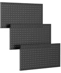 Heavy Duty Metal Pegboard Panels Pack Of 3 For Wall Mount Garage Tool Storage Black Finish Modular Pegboard Organizer For Workbench Shop And Tool Wall