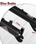 Fat Tire MTB Front Suspension Fork 26 Inch, 100mm Travel, 135mm Spacing, 9mm QR, close-up of disc brake and fork spacing