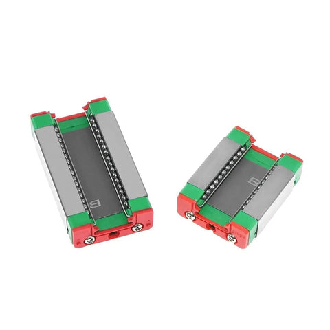 Premium MGN15H Linear Rail Guide Slide Block for CNC Router 3D Printer motion system, showing two blocks in close-up.