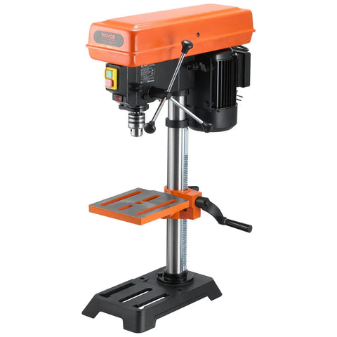 10 Inch Benchtop Drill Press With 6.2A Induction Motor Multi Speed Tabletop Drill Press Adjustable 0 To 45 Degree Tilting Worktable