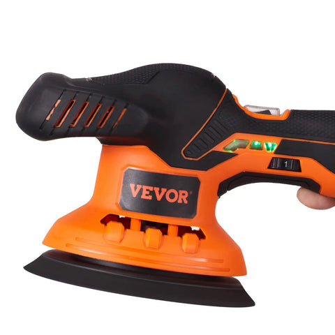 Cordless 6 Inch Random Orbital Polisher For Cars 5200 RPM Variable Speed 12V Rechargeable Battery Included Wireless Polishing Kit For Car Detailing Polishing Waxing No Cords close-up view