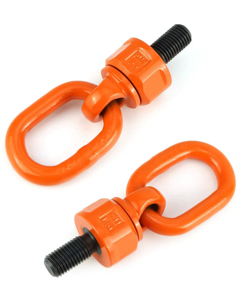 Beefy Heavy Duty M16 Swivel Hoist Ring Two Pack 1.12 To 2 Ton Working Load Limit 360 Degree Rotation G80 Alloy Steel 1080 MPa Tensile Strength