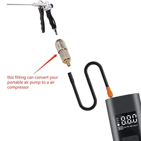5 Pcs Universal Tire Inflator Adapter And Air Compressor Quick Swap Connector Set Hella Versatile 3 In One Pneumatic Tool Converter for a portable pump.