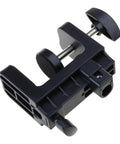 Sturdy D Style Desk Lamp Clamp With 12Mm Hole perfect for mounting cylinders under 45Mm diameter, black plastic clamp with adjustable screws.