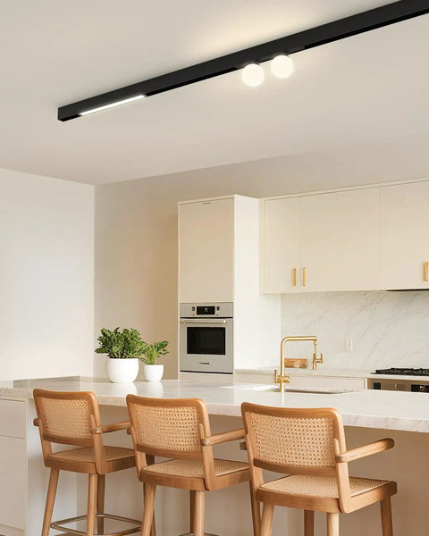 Modern kitchen with 24V Magnetic Track Heads For Recessed Ceiling Lighting Systems Hook Up Your Kitchen Living Room Office And Shop