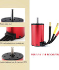 4800KV Brushless Motor 4 Pole 12 Slot Hi Torque Sensorless Drive With 25A ESC for 1/16 and 1/18 RC cars and trucks