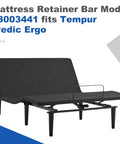 Heavy Duty 19 Inch Mattress Retainer Bar Compatible With Tempur Pedic Ergo Adjustable Base shown on adjustable bed frame.
