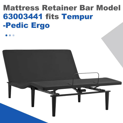 Heavy Duty 19 Inch Mattress Retainer Bar Compatible With Tempur Pedic Ergo Adjustable Base shown on adjustable bed frame.