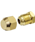 Brass Flare Plug Set For 3/8 Inch Tube OD SAE 45 Degree Fittings - 2 Pack Seal Plugs And Cap Kit, durable brass construction