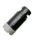 SHDIATOOL diamond core drill bit, black, side view, 1-3/8 in (35 mm), vacuum-brazed hole saw for porcelain tile