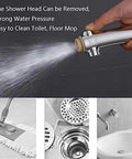Hand spraying water with High Pressure 10 Inch Square Rain Shower Head Combo With Handheld Spray And 78 Inch Hose image in use