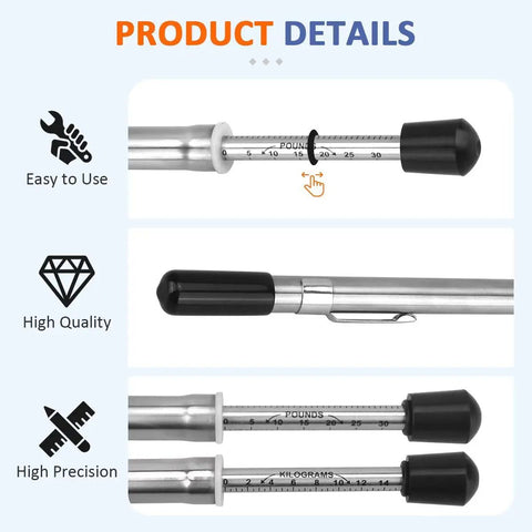 Door Pressure Gauge 0-35 Lbs Push Pull With Plastic Protective Tube For Accurate Door Force Readings ADA Compliant For Interior And Exterior Doors Durable Easy To Read Tool For Builders And Handymen on display