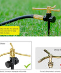 Heavy Duty Metal Lawn Sprinklers Two Pack With Spike Base Automatic Rotary 3 Arm Garden Sprinkler System comparison