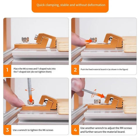 Low Profile Side Clamp Kit For CNC Routers Aluminum Hold Down Clamps with Serrated Grip installation steps