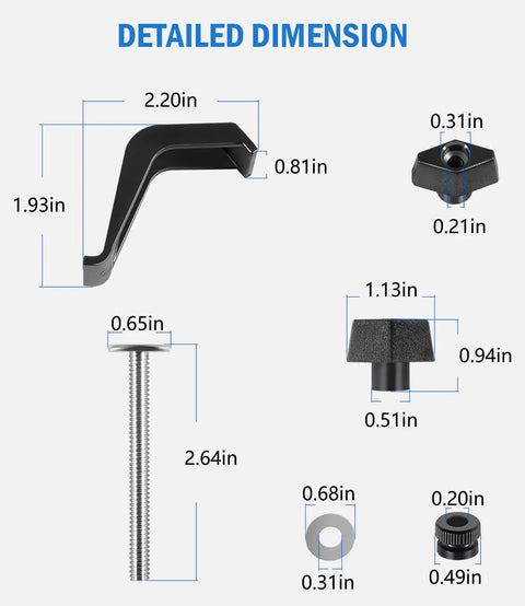 Detailed dimensions of Universal Track Clamps For Accu Cut And Adaptive Cutting Systems Ideal For Building Shop Made Jigs Or Fixtures
