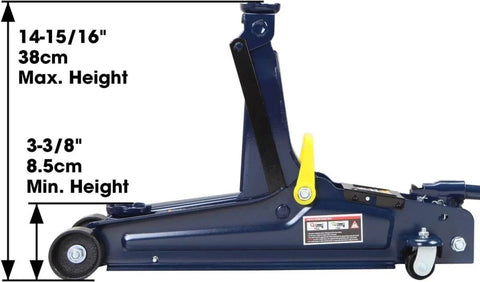 2.5 Ton Low Profile Hydraulic Trolley Jack for Cars and SUVs, Ultra Slim Lift Range From 3 And One Third Inches to 15 Inches