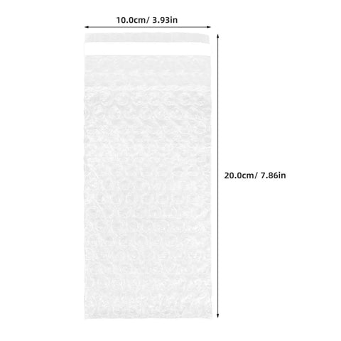 Self Seal Bubble Cushioning Bags 8x4 Inch Pack Of 100 Double Walled PE Pouches with dimensions shown for impact protection