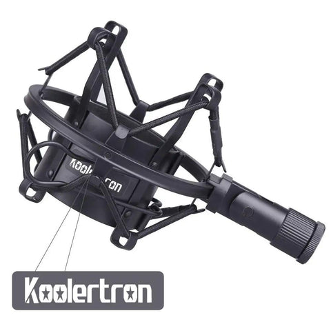 Universal 50mm Microphone Shock Mount And Clip Holder For 48 To 54mm Condenser Mics, Anti Vibration Studio Mic Mount, Black frame