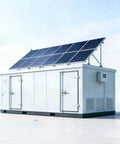 Heavy Duty Industrial Walk In Freezer Cold Room With Energy Efficient Blast Cooling System Built Like A Tank For High Volume Food Processing And Warehousing No Fuss Operation, featuring solar panels.