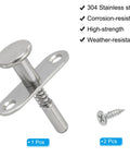 Heavy Duty Spring Loaded Plunger Latches Built Like A Tank Premium Grade Stainless Steel Cabinet Locking Closures For Furniture Bed Doors Two Pack Silver with one piece latch and screw visible.