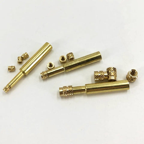 12 Piece M2.5 M3 M4 Threaded Inserts Kit With Three Soldering Iron Tip Sizes For Brass Heat Set Inserts displayed on a white background