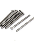 Top Tier 10-Pack Of Heavy Duty Straight Ejector Pins With 9.5mm Shank And 153mm Length lying on a white background.
