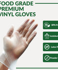 Badass Heavy Duty Disposable Vinyl Gloves, Latex Free Powder Free, Dang Comfortable Fit, Food Safe Bpa Free, X Large, Bulk Pack One Thousand, hand wearing glove.