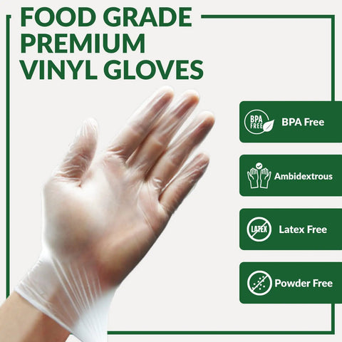 Badass Heavy Duty Disposable Vinyl Gloves, Latex Free Powder Free, Dang Comfortable Fit, Food Safe Bpa Free, X Large, Bulk Pack One Thousand, hand wearing glove.