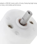 Close-up of 4V D-Shaft Beefy Torque DC Motor For Cleaning Shower Brushes 380RPM Brush Drive Gear Motor with CW CCW rotation.