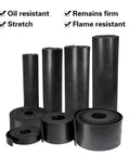 Assorted rolls of Neoprene Rubber Sheet Roll One Eighth Inch Thick by 12 Inch Wide by 24 Inch Long for DIY projects, oil resistant.
