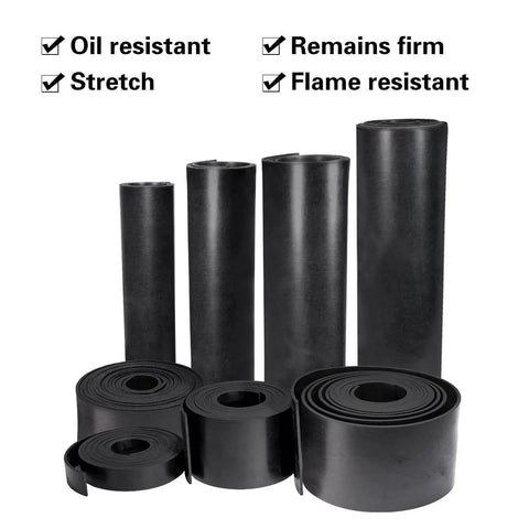 Assorted rolls of Neoprene Rubber Sheet Roll One Eighth Inch Thick by 12 Inch Wide by 24 Inch Long for DIY projects, oil resistant.