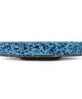 Side view of a blue nylon disc from Five Piece Poly Strip Abrasive Disc Set For Angle Grinder Rust And Paint Removal, 22mm arbor