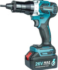 Hardcore Cordless Rivet Nut Gun For Metal Fabrication And Auto Shop Projects Delivers No Hassle Fastening In Three Seconds With M3 To M12 Threads Dual Speed Trigger Built In Led Lamp And Tough 5200 Mah Battery close-up view showing the nozzle and battery.