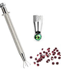 Pro Grade Four Prong Bead Picker Tool Stainless Steel Prong Holder with beads for jewelry making and beadwork
