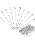 500 Pcs 304 Stainless Steel Eye Pins Open Eye Pins 50mm 22 Gauge Silver Jewelry Findings For Earrings Necklaces Bracelets DIY Craft set