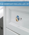 2 Pack Round Cabinet Knobs With Screws Stainless Steel Hardware For Kitchen Cabinets, Dresser, Bedroom And Bathroom Doors Easy Install, Rust Resistant, Durable Metal Pull Handles on white cabinet
