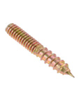 Heavy Duty Zinc Plated Hanger Bolts 1/4 20 X 1-1/2 Double Head Dowel Screws Wood Furniture showing a single dowel screw with spiral threads.