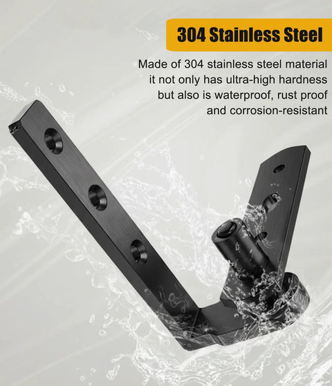 Top Shelf Heavy Duty 304 Stainless Steel Double Swing Door Hinges with matte black finish, waterproof, designed for 16mm doors.