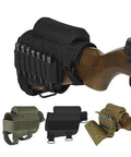 Go-To Outdoor Tactical Cartridge Holder And Cheek Rest For Shotguns on fixed stock with 7 shell carrier, three color options