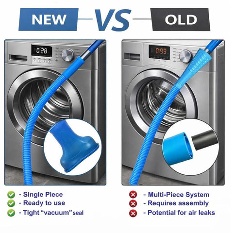 Pro Grade Dryer Vent Cleaner Kit With Vacuum Hose Attachment Brush For Lint Removal comparison of new and old models