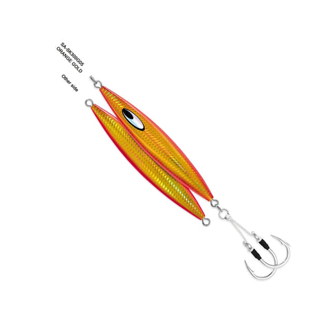 Glow Pink Japanese Slow Jigging Metal Jig For Saltwater Fishing With 4oz 110g Weight, 7/0 Assist Hooks, Water Column Kick And Slap Action