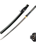 Unsharpened Stainless Steel Wakizashi Iaito For Iaido Training 21 Inch Practice Sword with black handle and sheath