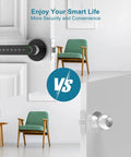 Smart Fingerprint Door Lock With Five Entry Methods Including Anti Peep Passcode IC Cards App And Physical Key 96 Percent