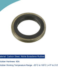 Bonded sealing washer M10, 15.5x10x2mm, carbon steel with nitrile rubber.