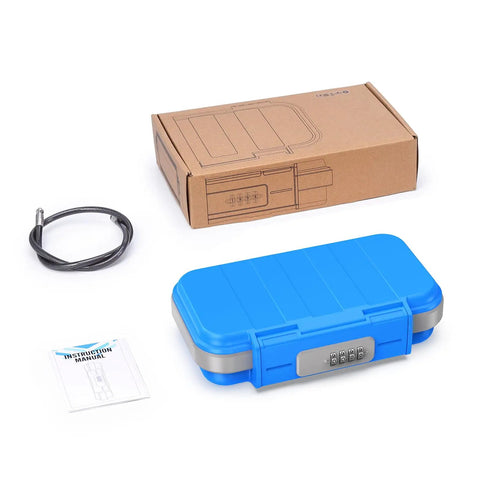 Portable Safe Box With Combination Lock And Code Access Waterproof Anti Theft Travel Safe with packaging, chain, and manual
